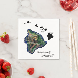The Big Island Of Hawaii With Hawaiian Islands Napkins
