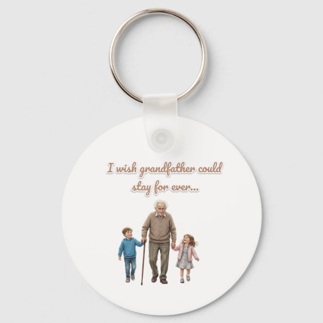 The Big Love grandfather And Grandchildren Keychain (Back)