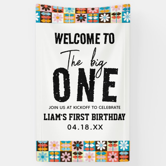 The BIG One 1st Birthday  Banner (Vertical)