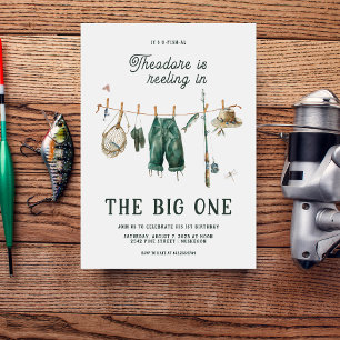 The Big One   1st Birthday Fishing Invitation