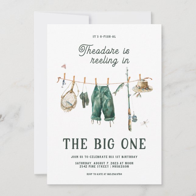 The Big One | 1st Birthday Fishing Invitation