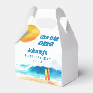 The Big One 1st Birthday Surf Beach Watercolor Favor Boxes