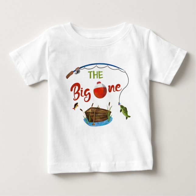 The big ONE baby t-shirt Boy O-fish-ally ONE shirt (Front)