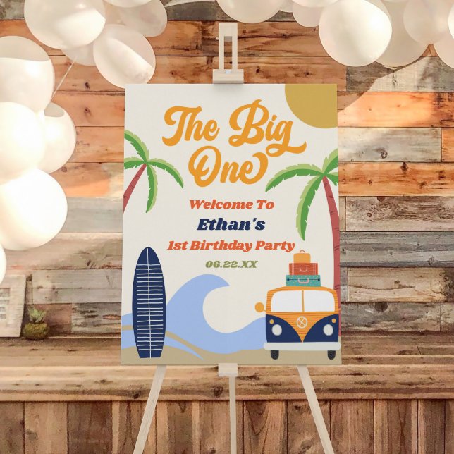 The Big One Beach 1st Birthday Party Welcome Sign (Creator Uploaded)