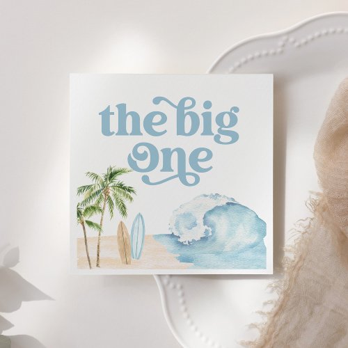 The Big One Beach Surf 1st Birthday Napkins