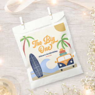 The Big One Beach Surf Blue 1st Birthday Party Favor Bag