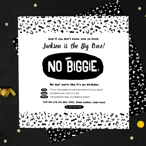 The Big One Birthday 90s Hip Hop Notorious One Invitation