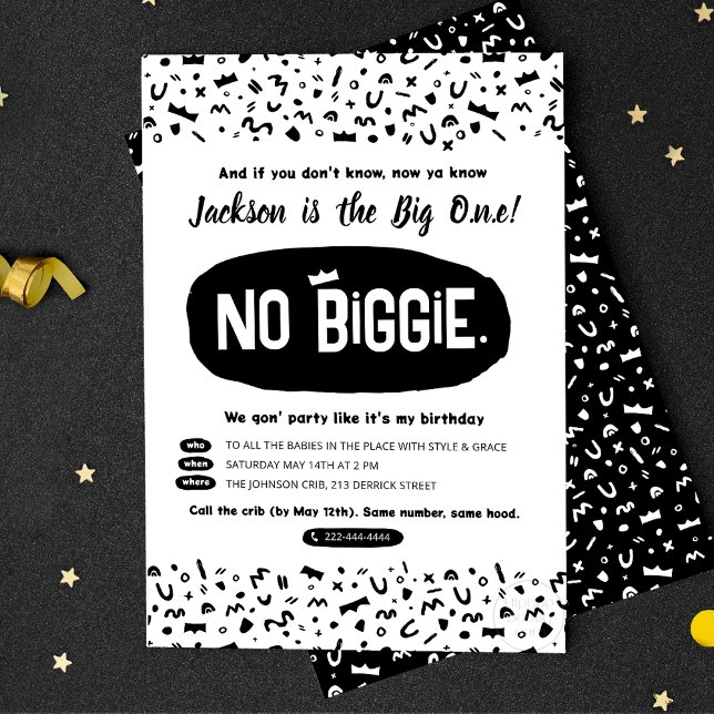 The Big One Birthday, 90s Hip Hop Notorious One Invitation Postcard (Creator Uploaded)