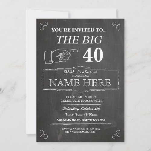 The Big One Birthday Party Rustic Chalk Invite