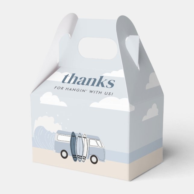 The BIG ONE Boys Beach Surf Birthday Favor Boxes (Front Side)