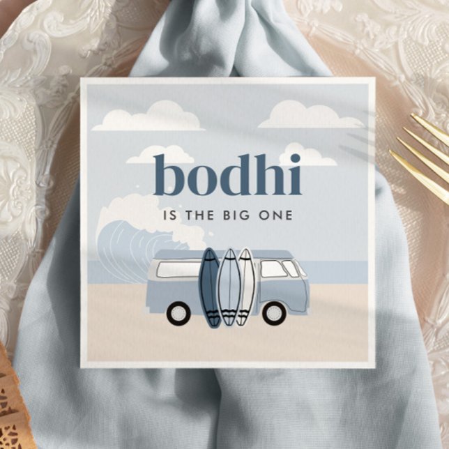 The BIG ONE Boys' Beach Surf Birthday Napkins (Creator Uploaded)
