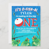 The Big One Colorful Fishing 1st Birthday Invitation (Front)