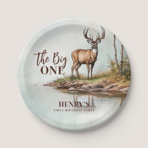 The Big ONE Deer First Hunting 1st Birthday Paper Plates