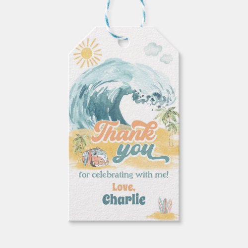 The BIG ONE First Birthday_Beach Surfing Party  Gift Tags
