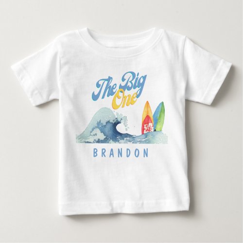 The Big One First Birthday Surf Shirt Custom Name