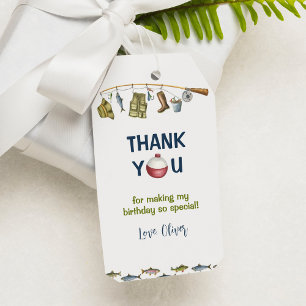 The Big One Fishing Birthday Thank You Tag