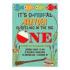 The Big One Fishing Theme Boys First Birthday Invitation ...