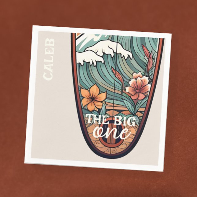 The Big One Hawaiian Surf First Birthday Custom Napkins (Creator Uploaded)