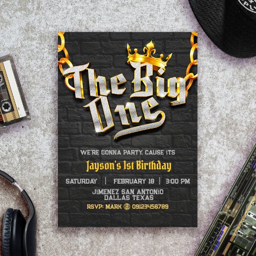 The Big One _ Hip Hop _ 1st Birthday Invitation