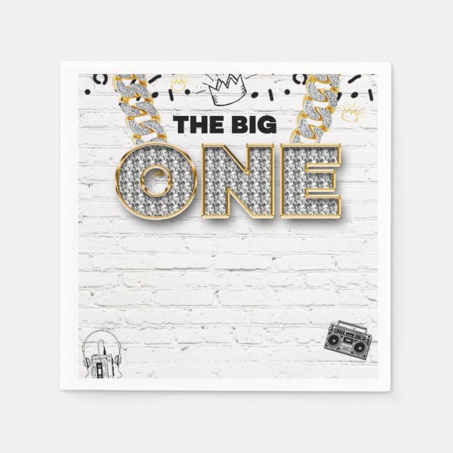 The BIG one Hip Hop Party Napkins (Front)