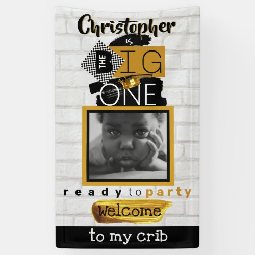 The BIG One Hip Hop Retro 1st Birthday Photo Banner
