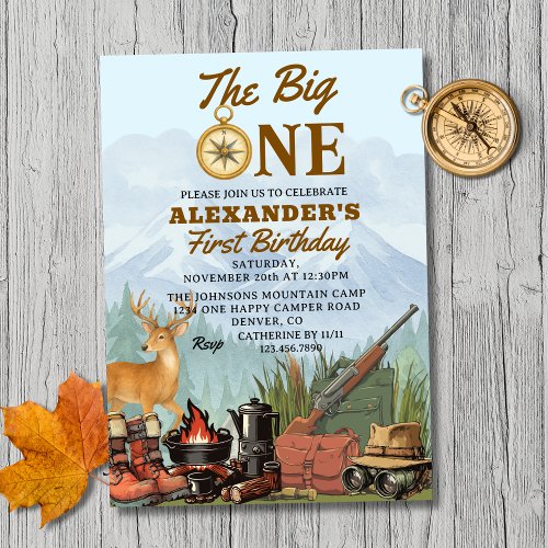 The Big One Hunting Camping 1st Birthday