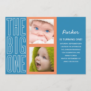 THE BIG ONE IN BLUE| FIRST BIRTHDAY INVITATION