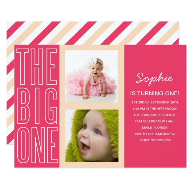 THE BIG ONE IN PINK | FIRST BIRTHDAY INVITATION