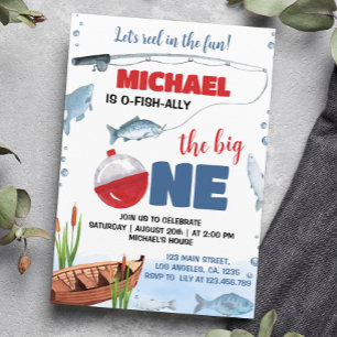 The Big One Little Fisherman Birthday Invitation