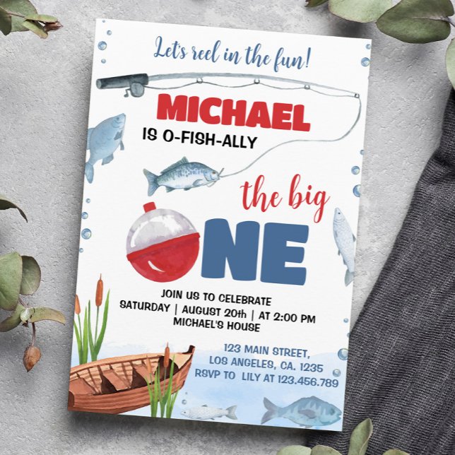 The Big One Little Fisherman Birthday Invitation (Creator Uploaded)