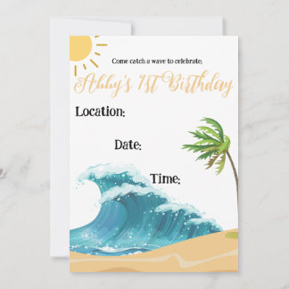 The Big One, my first birthday invites 