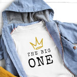The BIG ONE | Notorious 90's 1st Birthday Party Baby T-Shirt<br><div class="desc">Celebrate your little one whose getting BIGGIE,  BIGGIE BIGGIE! Embrace the 90's hip-hop and rap nostalgia with this unique and fully customizable kids birthday t-shirt – featuring a golden crown and fun rugged typography.</div>