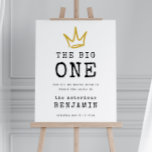 The BIG ONE | Notorious 90's 1st Birthday Party Foam Board<br><div class="desc">Celebrate your little one whose getting BIGGIE,  BIGGIE BIGGIE! Embrace the 90's hip-hop and rap nostalgia with this unique and fully customizable kids birthday party welcome sign – featuring a golden crown,  fun rugged typography and a playful king of hip-hop background.</div>
