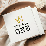 The BIG ONE | Notorious 90's 1st Birthday Party Napkins<br><div class="desc">Celebrate your little one whose getting BIGGIE,  BIGGIE BIGGIE! Embrace the 90's hip-hop nostalgia with this unique and fully customizable kids birthday paper napkins – featuring a golden crown and fun rugged typography.</div>