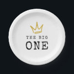 The BIG ONE | Notorious 90's 1st Birthday Party Paper Plates<br><div class="desc">Celebrate your little one whose getting BIGGIE,  BIGGIE BIGGIE! Embrace the 90's hip-hop nostalgia with this unique and fully customizable kids birthday paper plates – featuring a golden crown,  fun rugged typography and a king of hip-hop inspired background.</div>