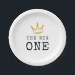The BIG ONE | Notorious 90's 1st Birthday Party Paper Plates<br><div class="desc">Celebrate your little one whose getting BIGGIE,  BIGGIE BIGGIE! Embrace the 90's hip-hop nostalgia with this unique and fully customizable kids birthday paper plates – featuring a golden crown,  fun rugged typography and a king of hip-hop inspired background.</div>