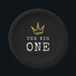 The BIG ONE | Notorious 90's 1st Birthday Party Paper Plates<br><div class="desc">Celebrate your little one whose getting BIGGIE,  BIGGIE BIGGIE! Embrace the 90's hip-hop nostalgia with this unique and fully customizable kids birthday paper plates – featuring a golden crown,  fun rugged typography and a king of hip-hop inspired background.</div>