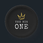 The BIG ONE | Notorious 90's 1st Birthday Party Paper Plates<br><div class="desc">Celebrate your little one whose getting BIGGIE,  BIGGIE BIGGIE! Embrace the 90's hip-hop nostalgia with this unique and fully customizable kids birthday paper plates – featuring a golden crown,  fun rugged typography and a king of hip-hop inspired background.</div>