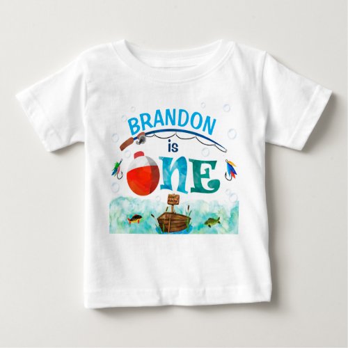 The big one O_fish_ally fishing first birthday Baby T_Shirt