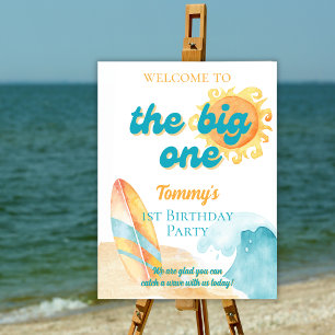 The Big One Ocean Watercolor 1st Birthday Welcome Foam Board