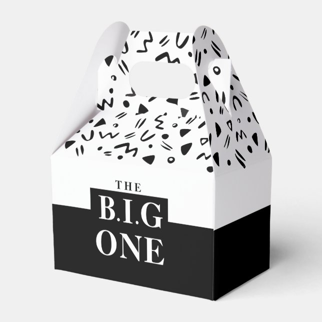 The BIG one Party favor box (Back Side)