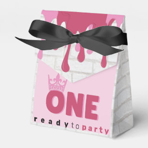 The BIG One Pink 90's Hip Hop 1st Birthday Favor Boxes