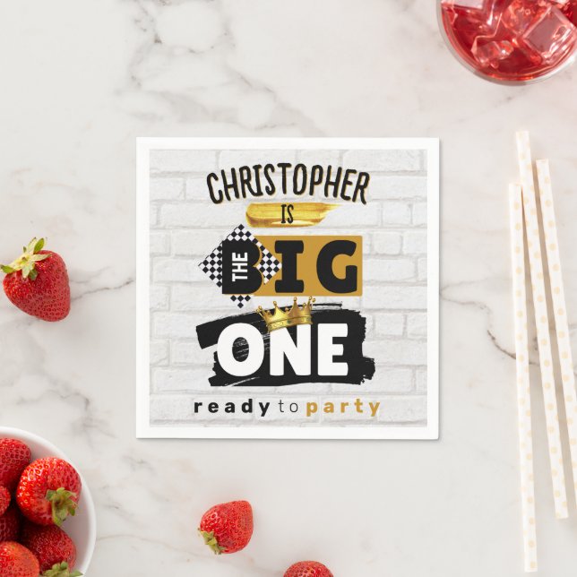 The BIG One| Retro 90's Hip Hop 1st Birthday  Napkins (Insitu)