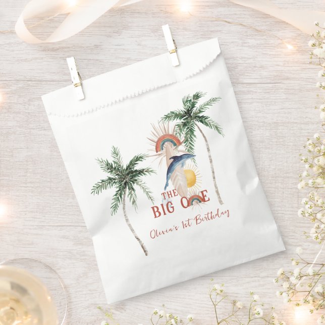 The Big One | Retro Summer Surf Birthday Favor Bag (Clipped)