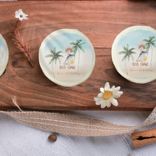 The Big One   Retro Summer Surf Birthday Sugar Cookie