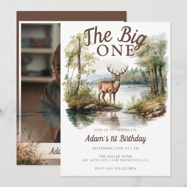 The Big One | Rustic Birthday Birthday Invitation (Front/Back)