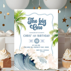 The Big One Summer Beach first birthday Invitation