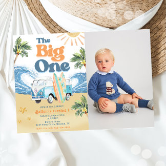 The Big One Surf Beach 1st Birthday Invitation