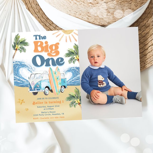 The Big One Surf Beach 1st Birthday Invitation (Creator Uploaded)