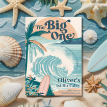 The Big One Surf Beach 1st Birthday Invitation